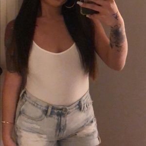 White ribbed body suit